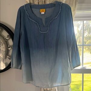 Ruby Rd. Blue Ombre Blouse